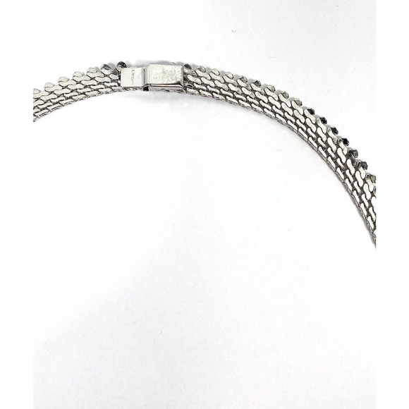 Monet Necklace, Vintage Monet Silver Tone Long Necklace  Monet Necklace Silver Tone Flat Collar Vintage 17”3/8” Wide